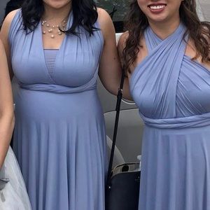 Dusty Blue long convertible Bridesmaid dress